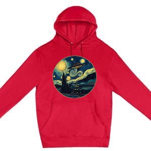 Ufo Aliens And Bigfoot Impressionist Style Novelty Uap Premium Pullover Hoodie