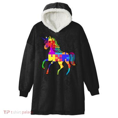 Unicorn Autism Awearness Spectrum Disorder Cool Gift Hooded Wearable Blanket