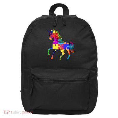 Unicorn Autism Awearness Spectrum Disorder Cool Gift 16 in Basic Backpack