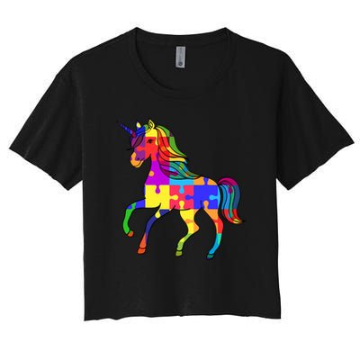 Unicorn Autism Awearness Spectrum Disorder Cool Gift Crop Top