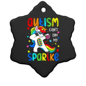 Unicorn Autism Awareness Funny Autism Cant Dim My Ceramic Star Ornament