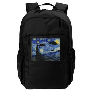 Ufo Alien Abduction Starry Night Van Gogh Painting Daily Commute Backpack