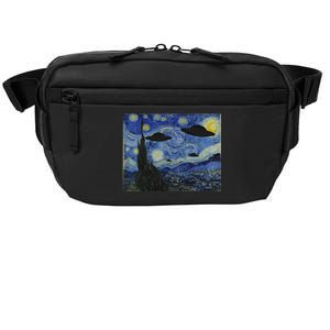 Ufo Alien Abduction Starry Night Van Gogh Painting Crossbody Pack