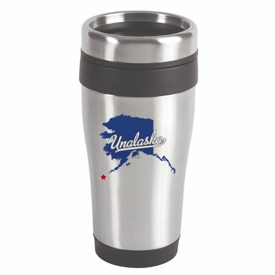 Unalaska Alaska Ak Map 16oz Travel Tumbler