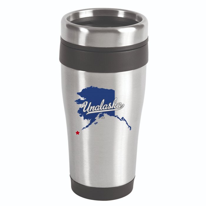 Unalaska Alaska Ak Map 16oz Travel Tumbler