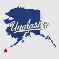 Unalaska Alaska Ak Map Womens Funnel Neck Pullover Hood