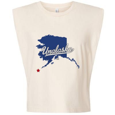 Unalaska Alaska Ak Map Garment-Dyed Women's Muscle Tee