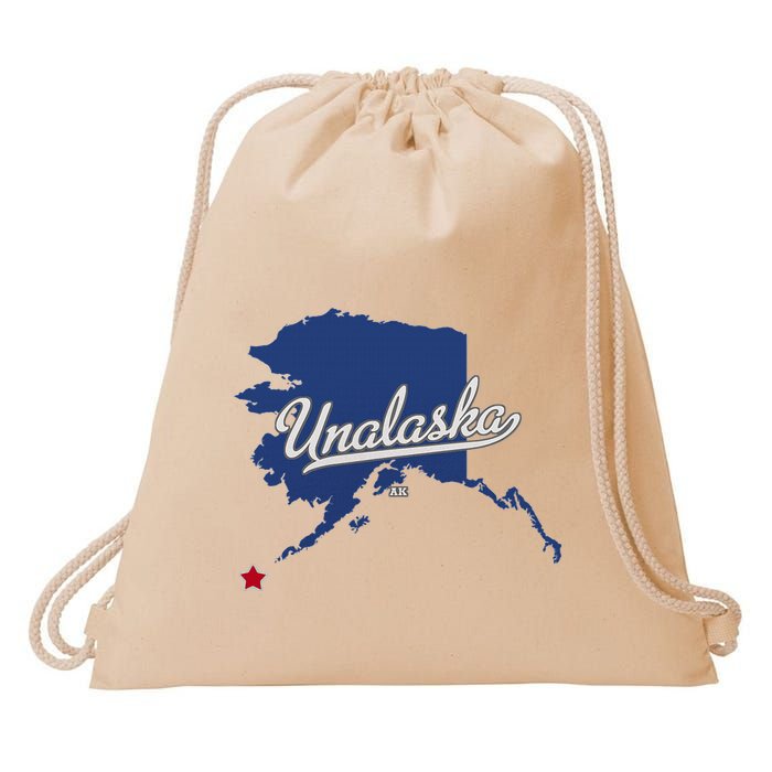 Unalaska Alaska Ak Map Drawstring Bag