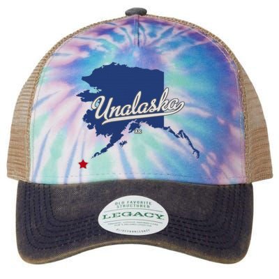 Unalaska Alaska Ak Map Legacy Tie Dye Trucker Hat