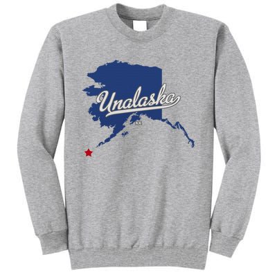 Unalaska Alaska Ak Map Tall Sweatshirt