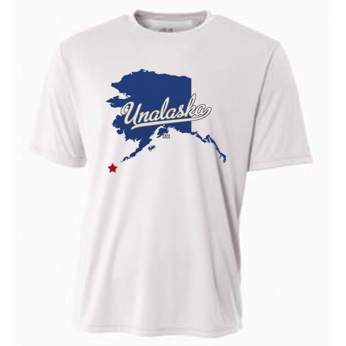 Unalaska Alaska Ak Map Cooling Performance Crew T-Shirt