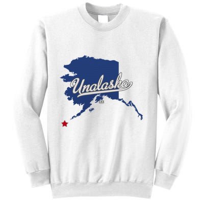 Unalaska Alaska Ak Map Sweatshirt