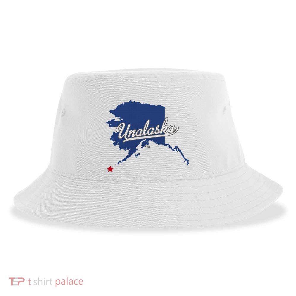 Unalaska Alaska Ak Map Sustainable Bucket Hat
