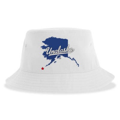 Unalaska Alaska Ak Map Sustainable Bucket Hat