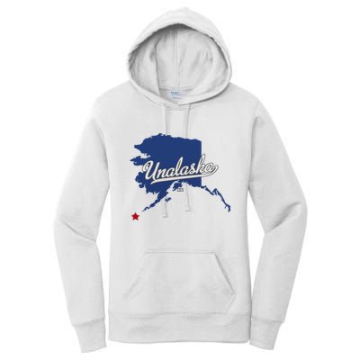 Unalaska Alaska Ak Map Women's Pullover Hoodie