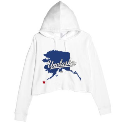 Unalaska Alaska Ak Map Crop Fleece Hoodie