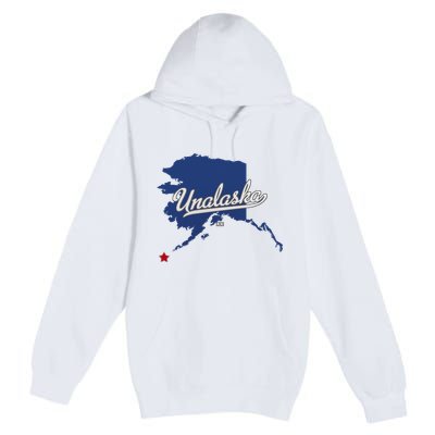 Unalaska Alaska Ak Map Premium Pullover Hoodie