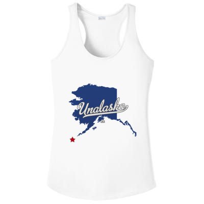 Unalaska Alaska Ak Map Ladies PosiCharge Competitor Racerback Tank