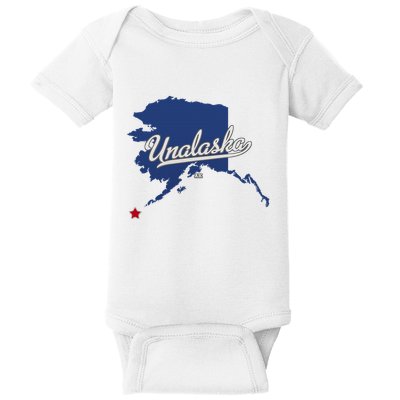 Unalaska Alaska Ak Map Baby Bodysuit