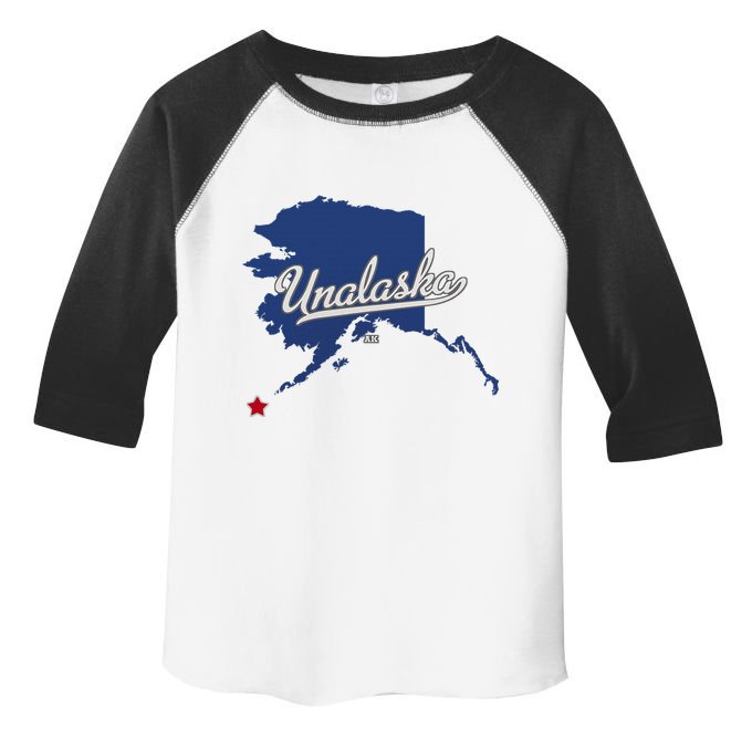 Unalaska Alaska Ak Map Toddler Fine Jersey T-Shirt