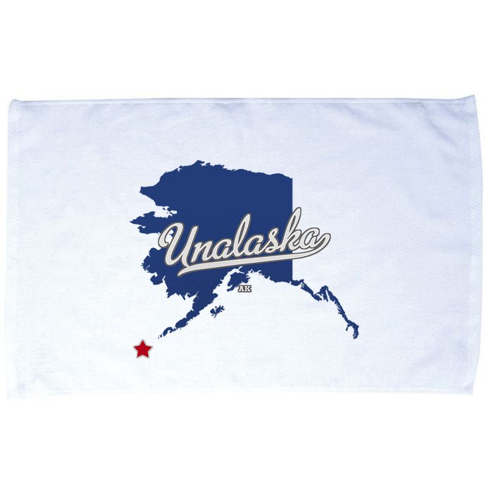 Unalaska Alaska Ak Map Microfiber Hand Towel