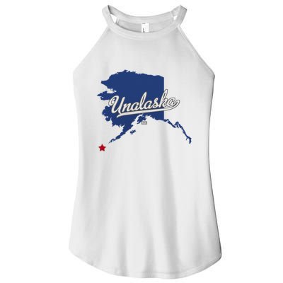 Unalaska Alaska Ak Map Women's Perfect Tri Rocker Tank