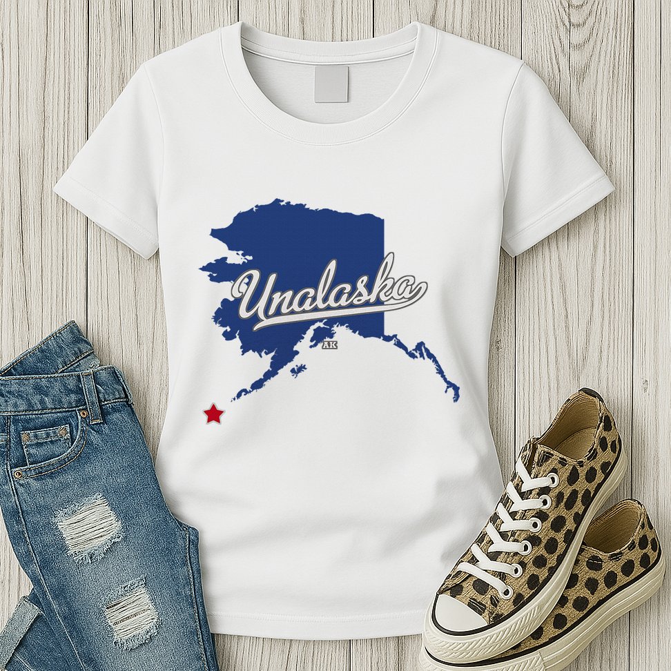 Unalaska Alaska Ak Map Womens T-Shirt