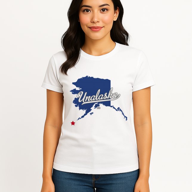 Unalaska Alaska Ak Map Womens T-Shirt