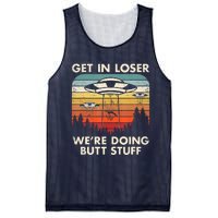 UFO Aliens Believe Get In Loser We're Doing Butt Stuff Alien Abduction Vintage Mesh Reversible Basketball Jersey Tank