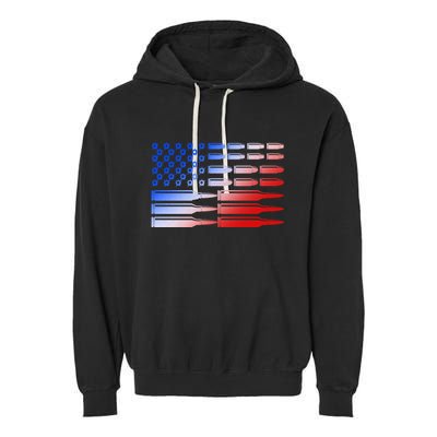USA American Bullet Flag Garment-Dyed Fleece Hoodie