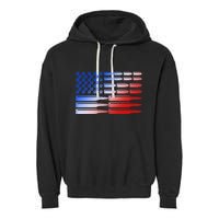 USA American Bullet Flag Garment-Dyed Fleece Hoodie