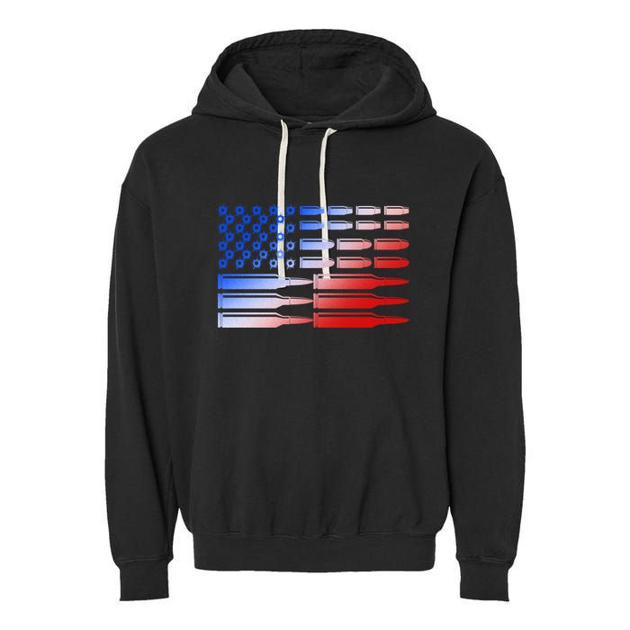 USA American Bullet Flag Garment-Dyed Fleece Hoodie