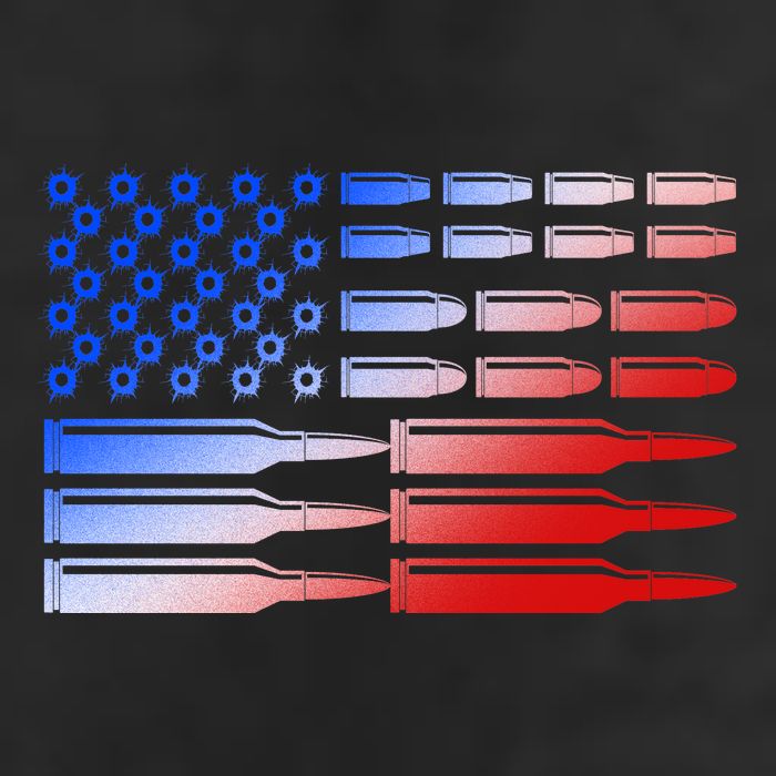USA American Bullet Flag Garment-Dyed Fleece Hoodie