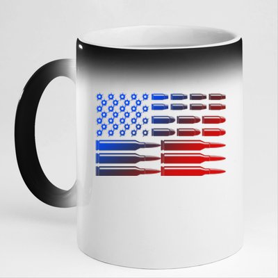 USA American Bullet Flag 11oz Black Color Changing Mug