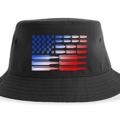 USA American Bullet Flag Sustainable Bucket Hat