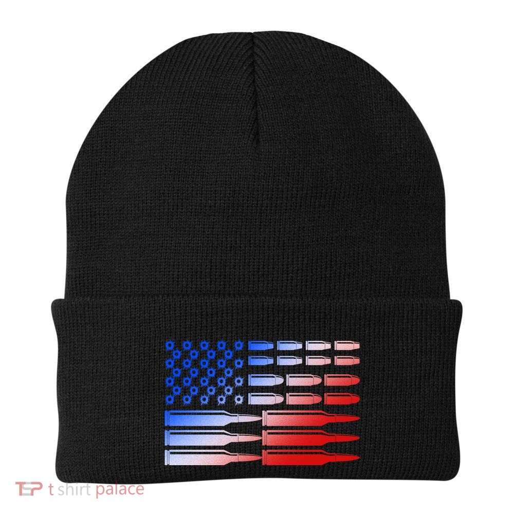 USA American Bullet Flag Beanie