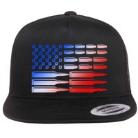 USA American Bullet Flag Flat Bill Trucker Hat