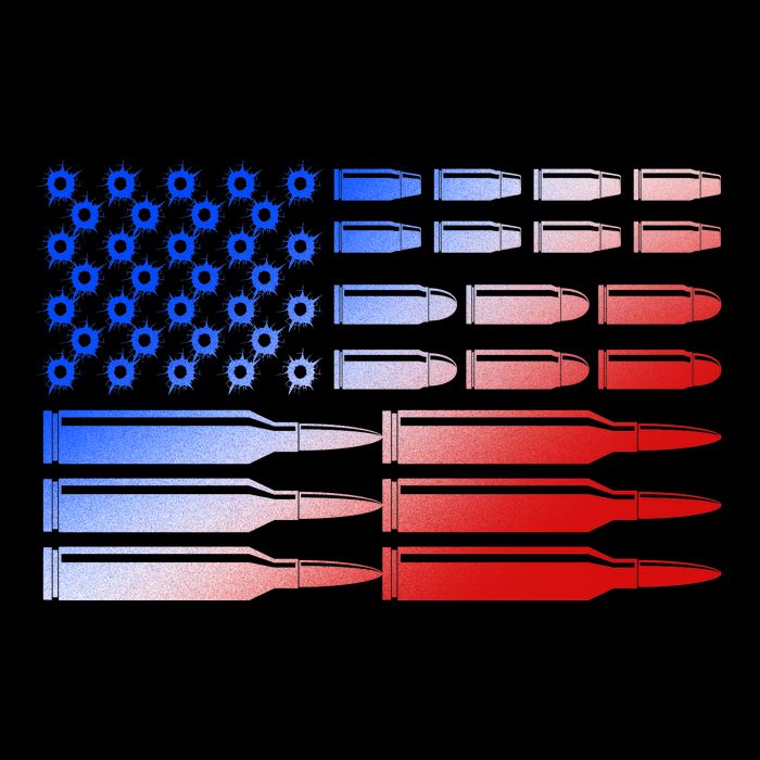 USA American Bullet Flag Flat Bill Trucker Hat