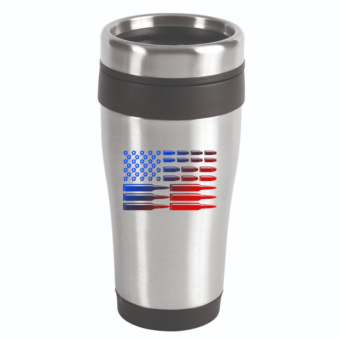 USA American Bullet Flag 16oz Travel Tumbler