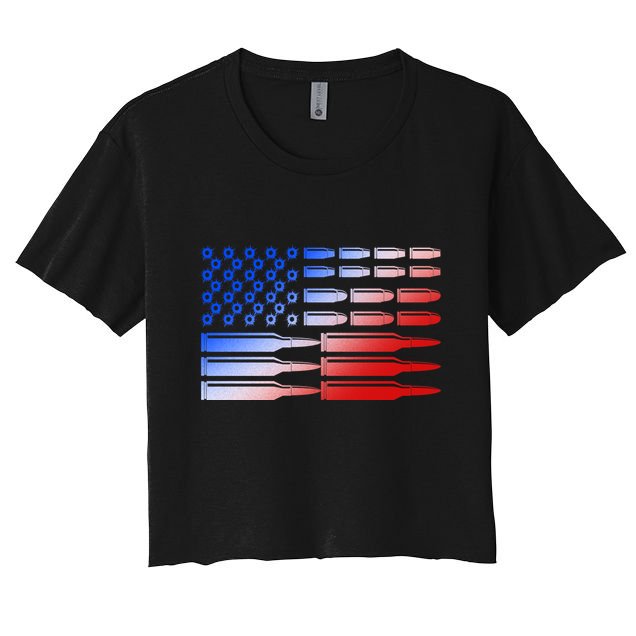 USA American Bullet Flag Crop Top
