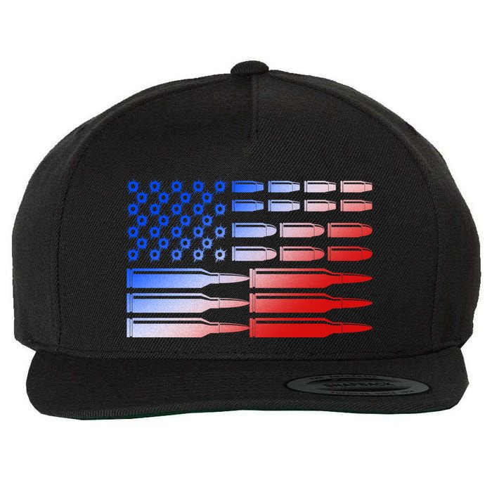 USA American Bullet Flag Wool Snapback Cap