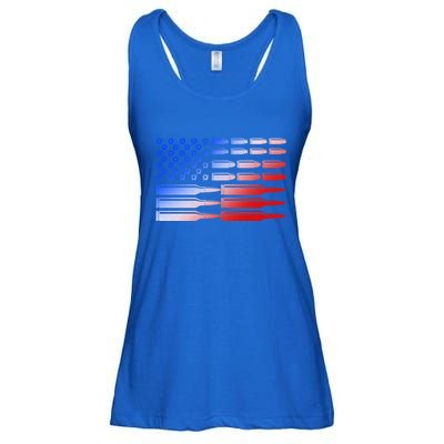 USA American Bullet Flag Ladies Essential Flowy Tank