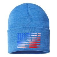 USA American Bullet Flag Sustainable Knit Beanie