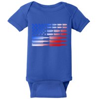 USA American Bullet Flag Baby Bodysuit