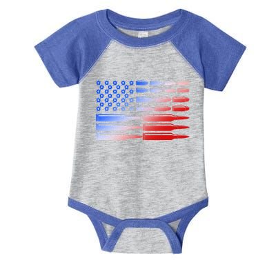USA American Bullet Flag Infant Baby Jersey Bodysuit