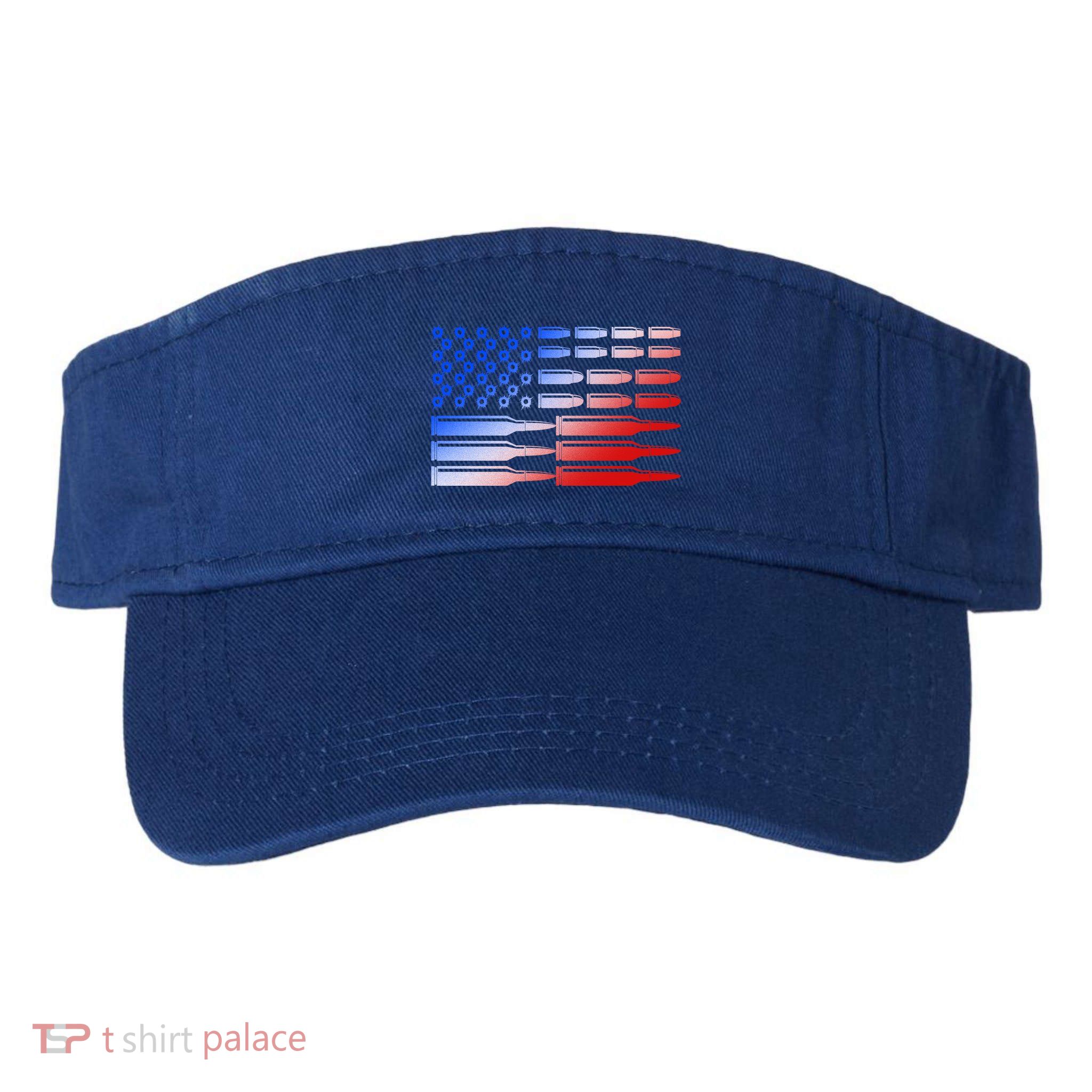 USA American Bullet Flag Valucap Bio-Washed Visor