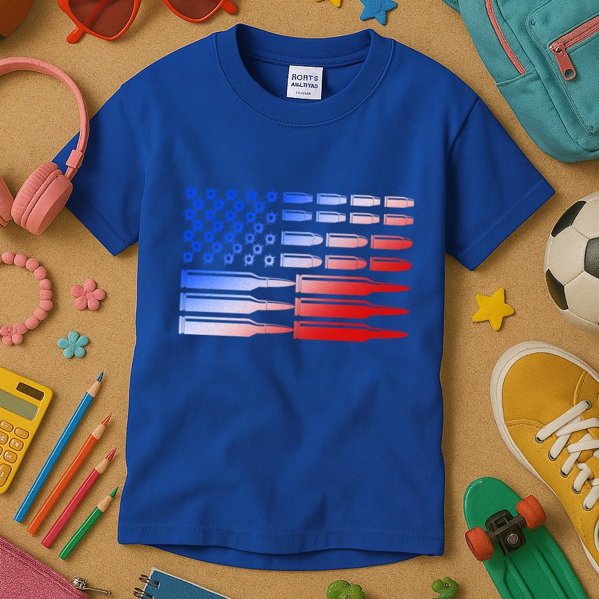 USA American Bullet Flag Kids T-Shirt