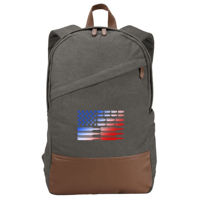 USA American Bullet Flag Cotton Canvas Backpack
