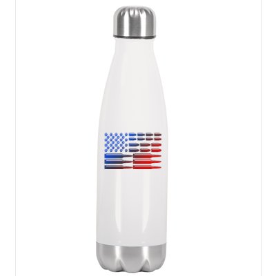 USA American Bullet Flag Stainless Steel Insulated Water Bottle