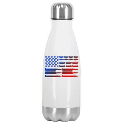 USA American Bullet Flag Stainless Steel Insulated Water Bottle